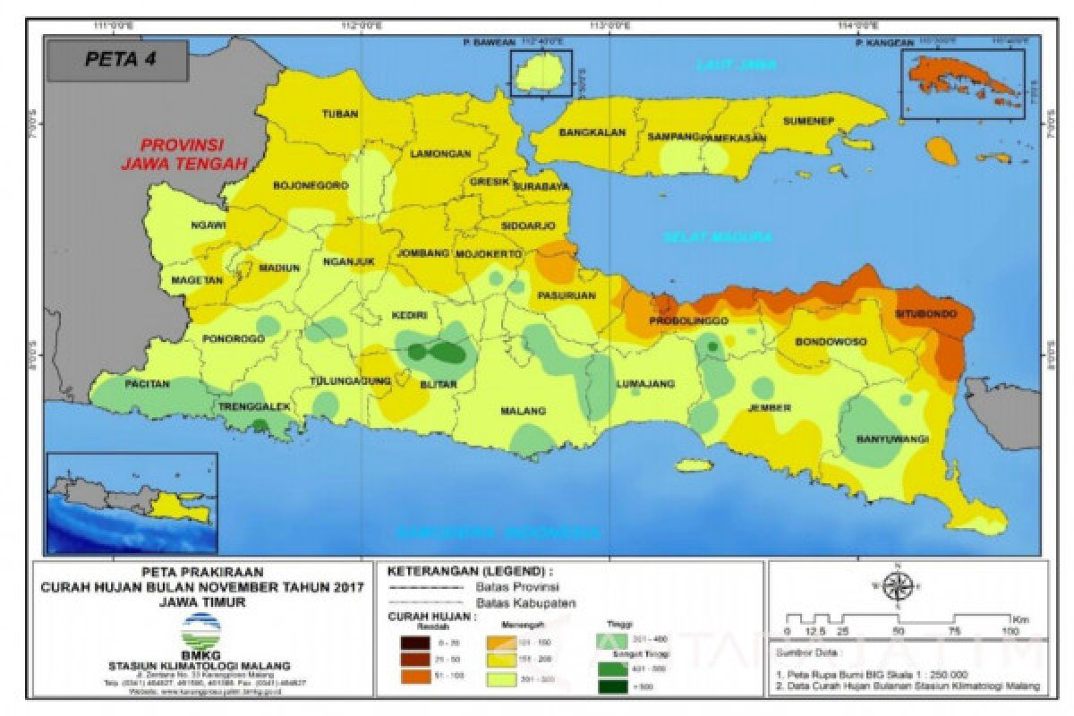 Masyarakat Jember Diminta Waspada Tingginya Curah Hujan pada November-Desember 2017