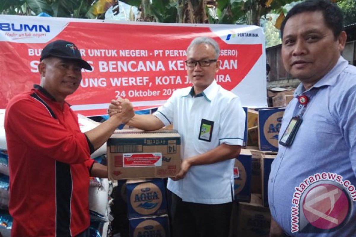 Pertamina Maluku-Papua bantu korban kebakaran Weref