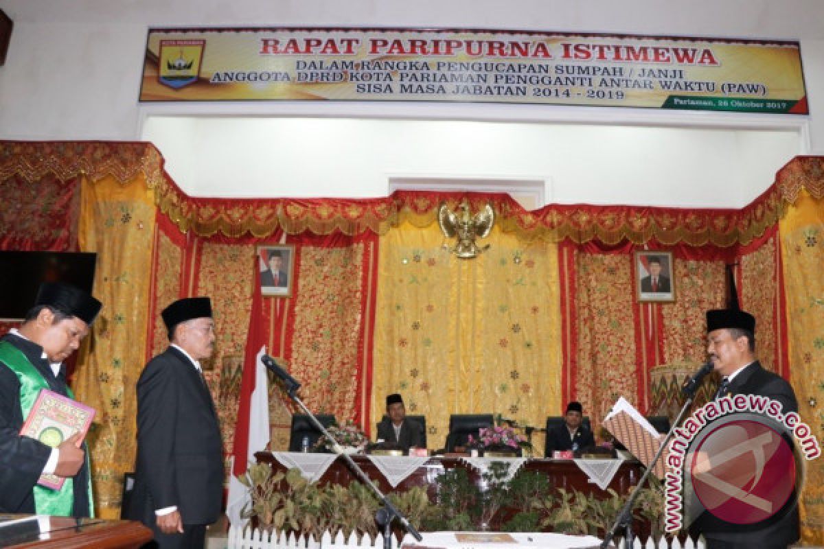 DPRD Pariaman Rapat Paripurna Istimewa PAW Jhon Edwar