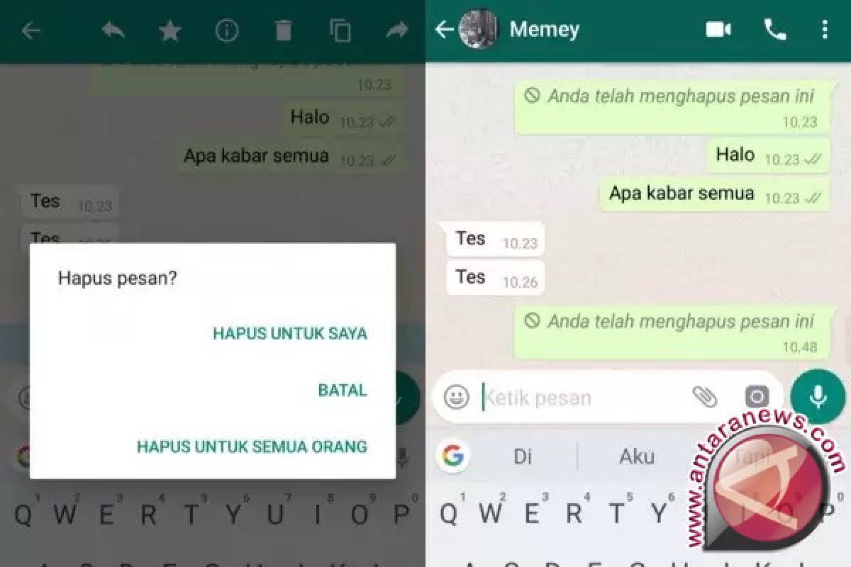 WhatsApp Kini Bisa Menghapus Pesan