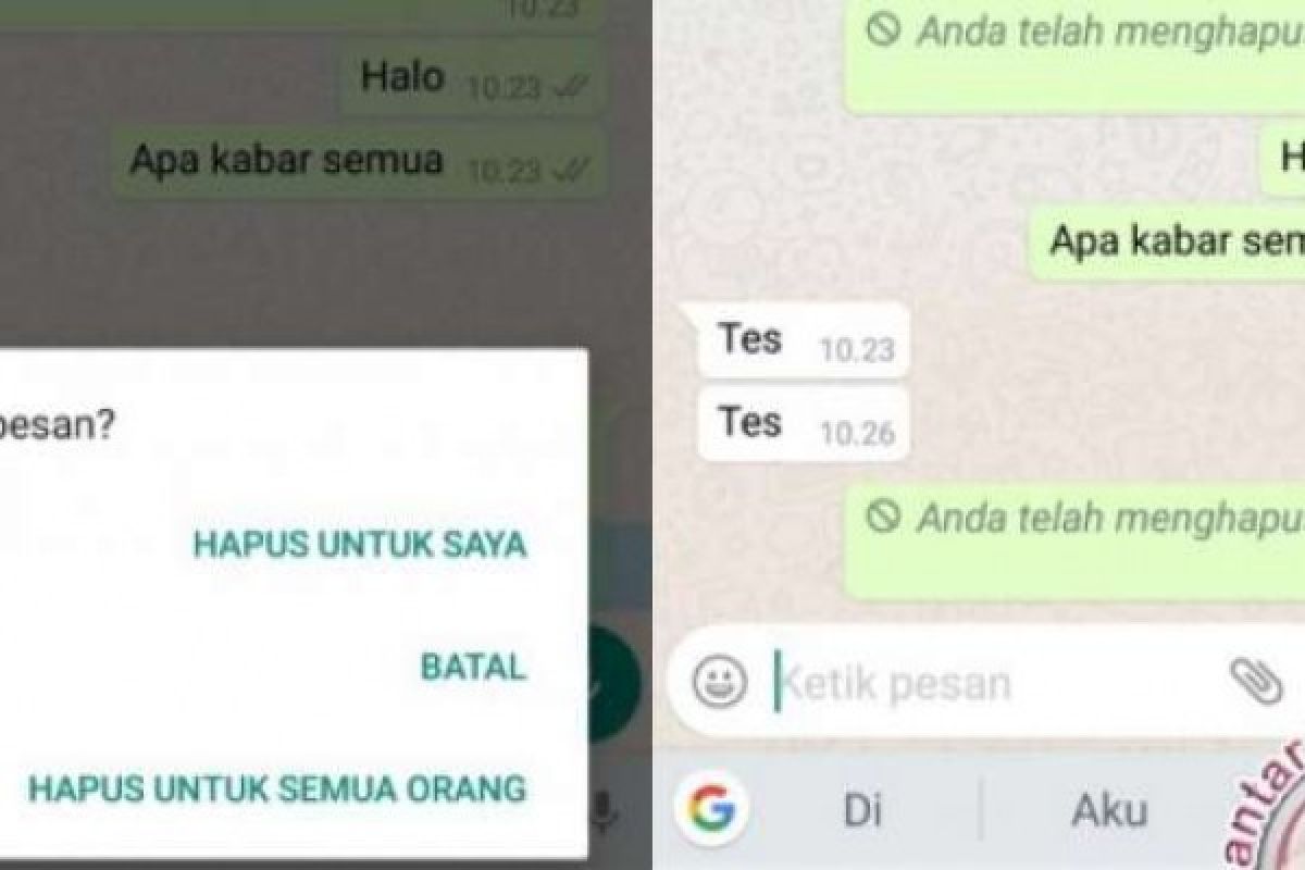 Pesan Di WhatsApp Bisa Dihapus Lho.. Begini Caranya