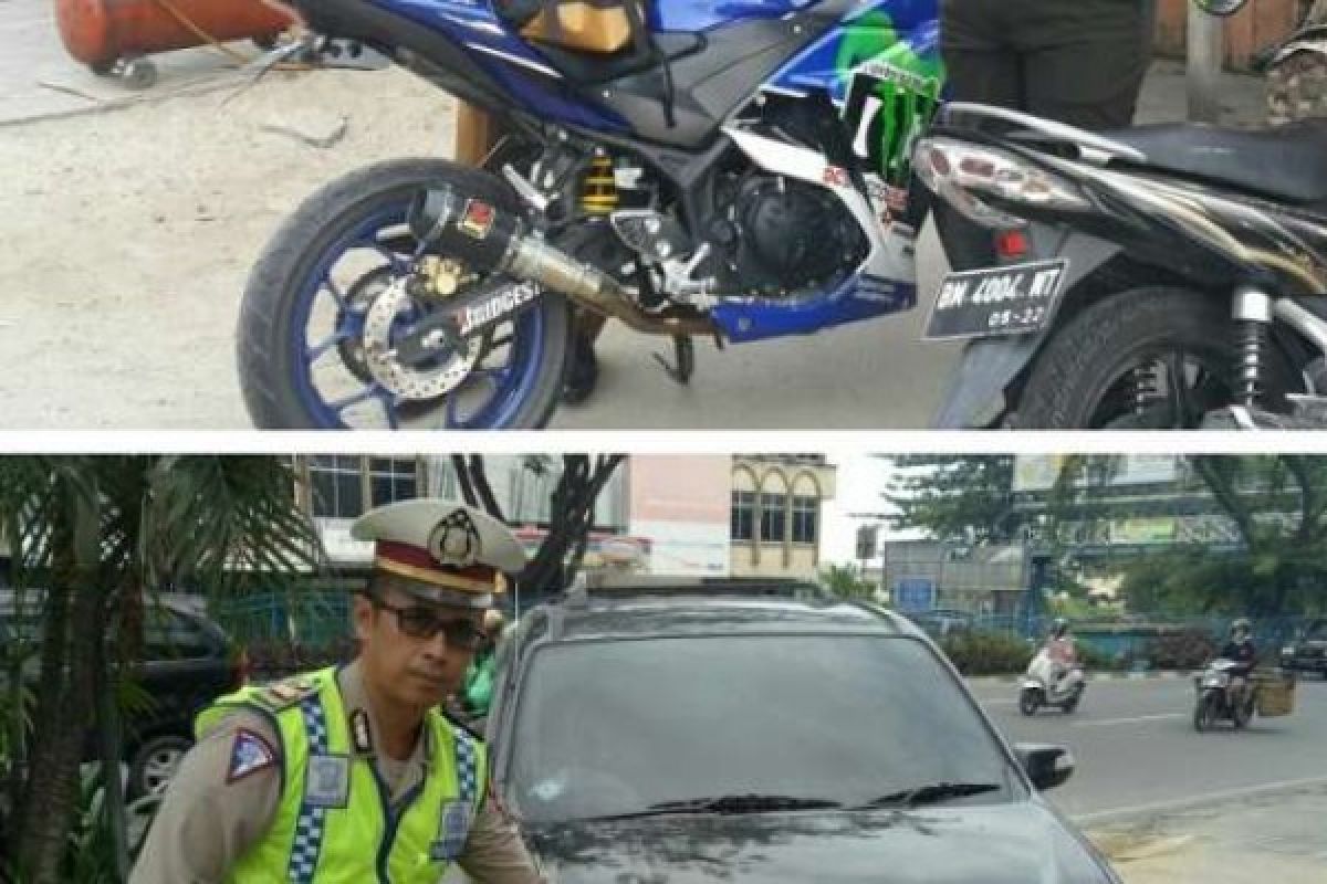 Motor Knalpot Balap dan Mobil Lampu Strobo Ditilang Polresta Pekanbaru