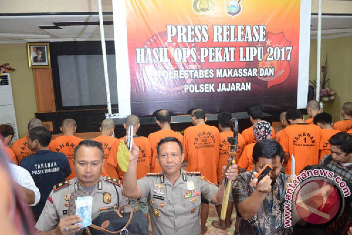 42 Penjahat Terjaring Operasi Pekat Lipu Makassar 