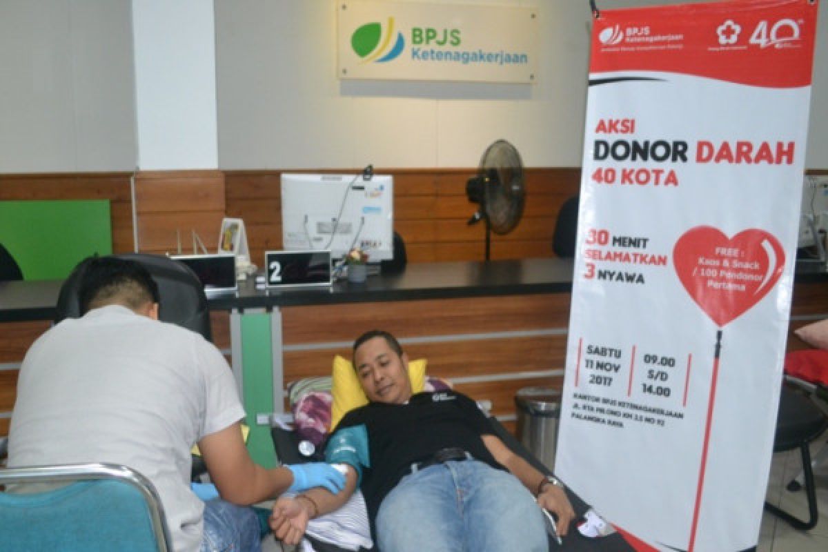 BPJS-TK Kumpulkan 109 Kantong Darah Untuk PMI Palangka Raya 