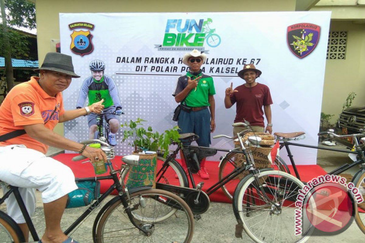 Anggota Saban Ikut Meriahkan Gowes Ditpolair Polda Kalsel