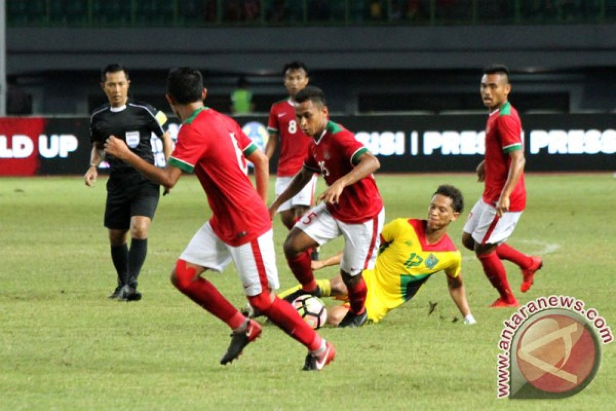 Indonesia kontra Guyana imbang 1-1 babak pertama