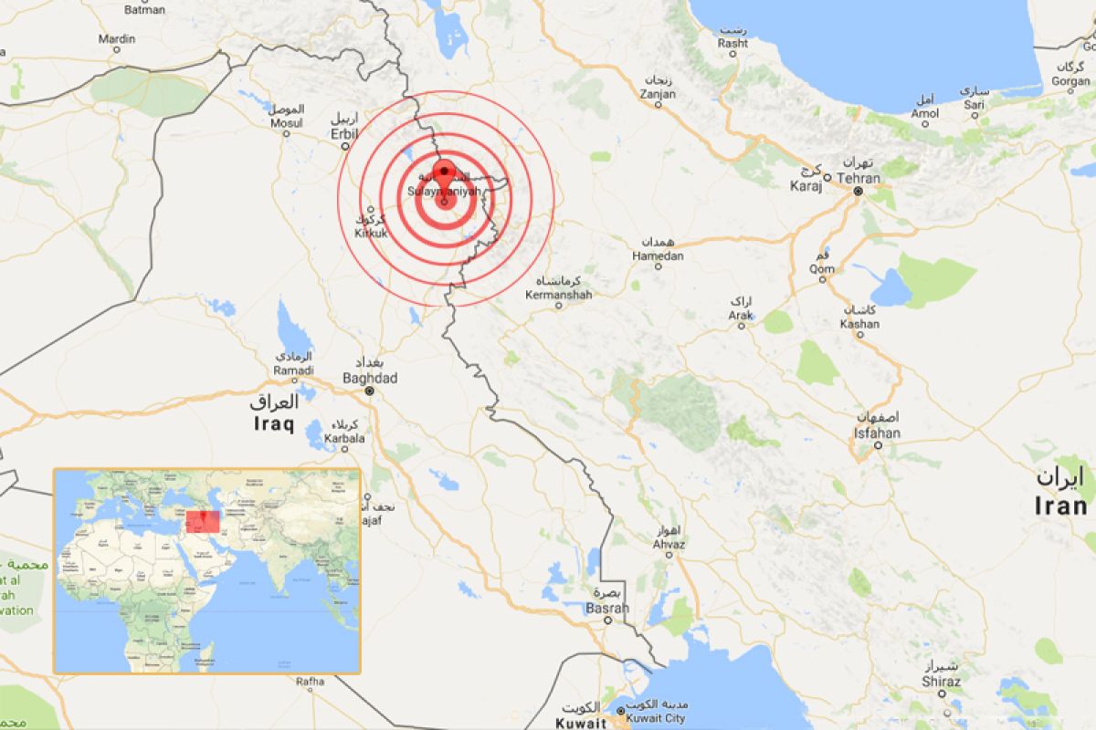 67 tewas akibat gempa di perbatasan Irak-Iran