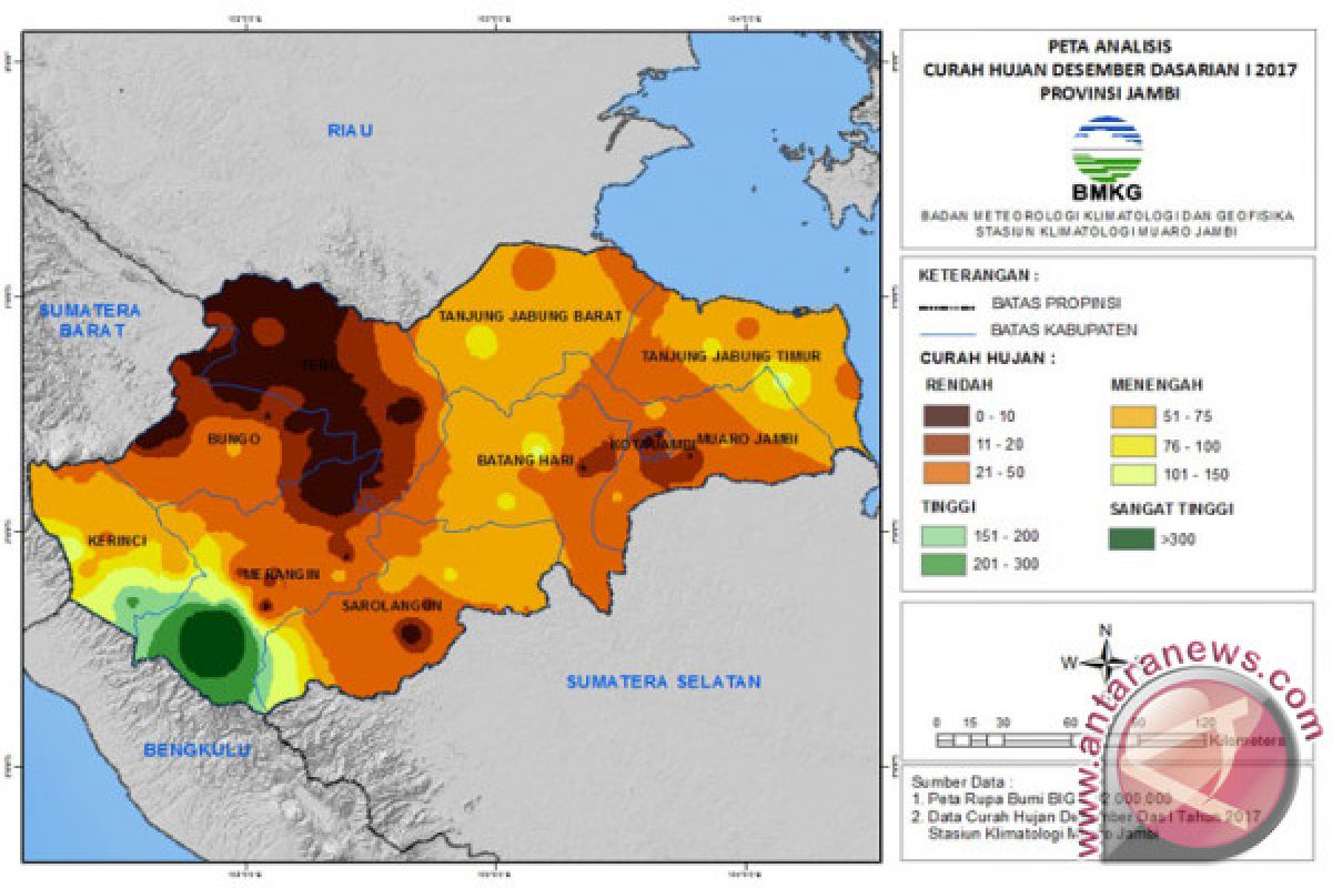  Staklim: Jambi Masih Dominasi Hujan