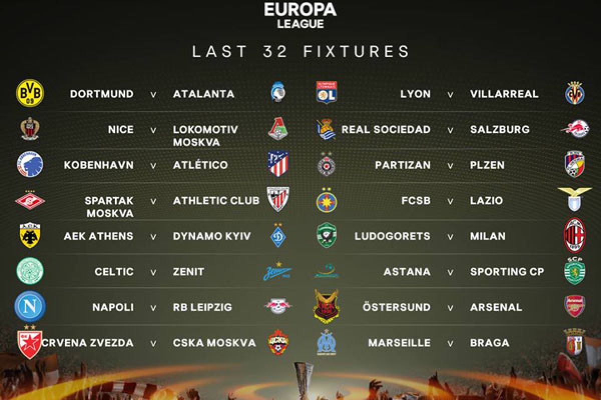 Hasil Undian Babak 32 Besar Liga Europa