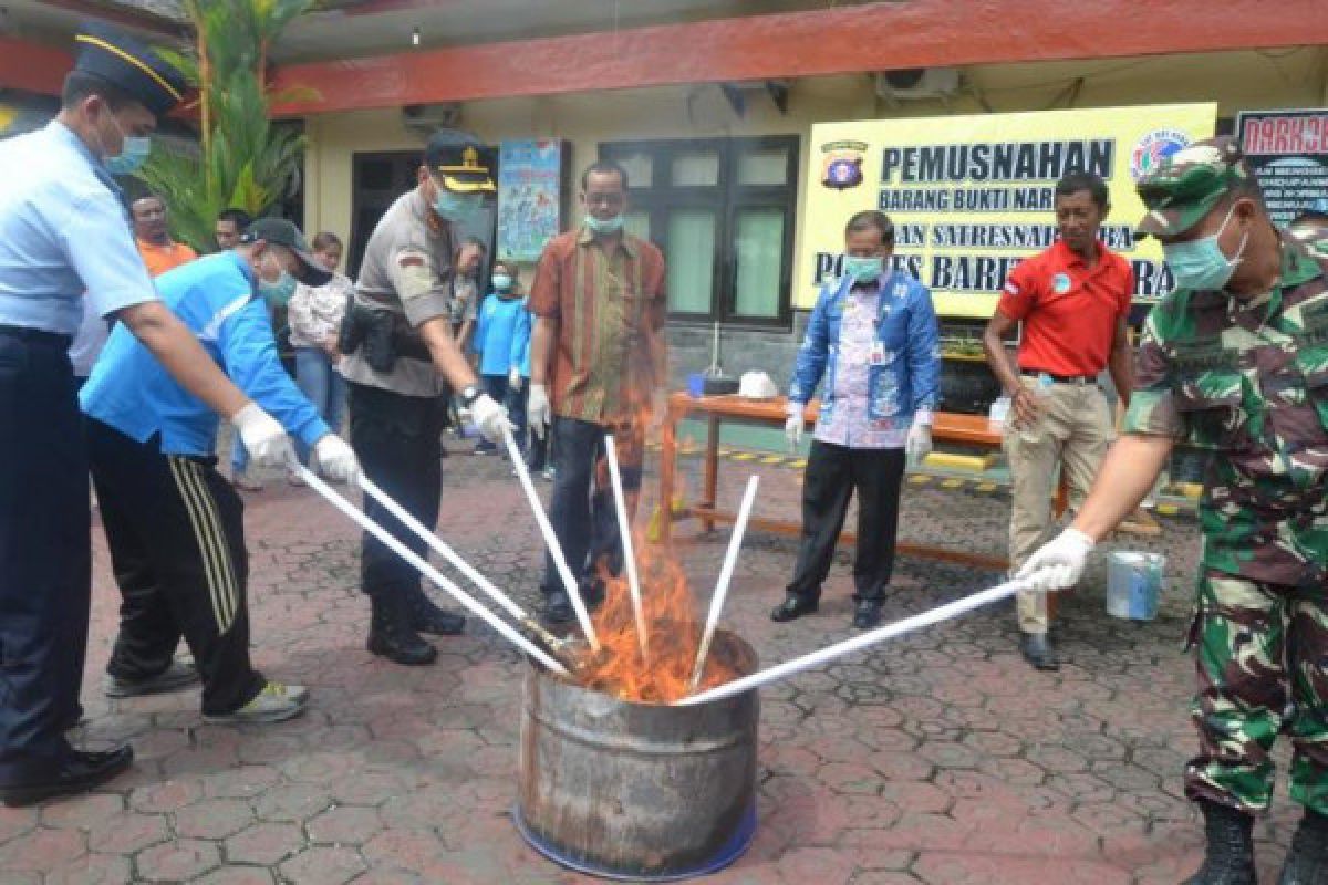 Polres Barut Musnahkan Sabu-sabu dan Zenith