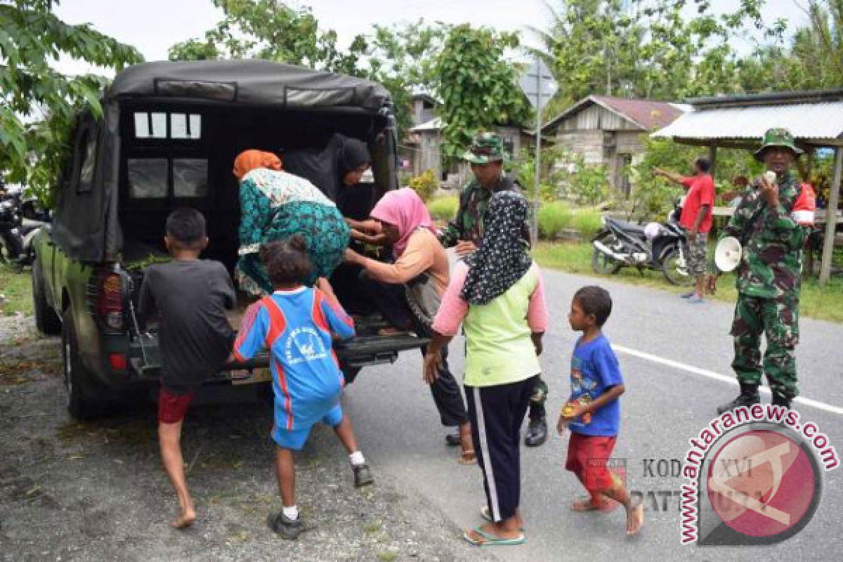 Korem Binaiya Simulasi Evakuasi Korban Bencana Alam