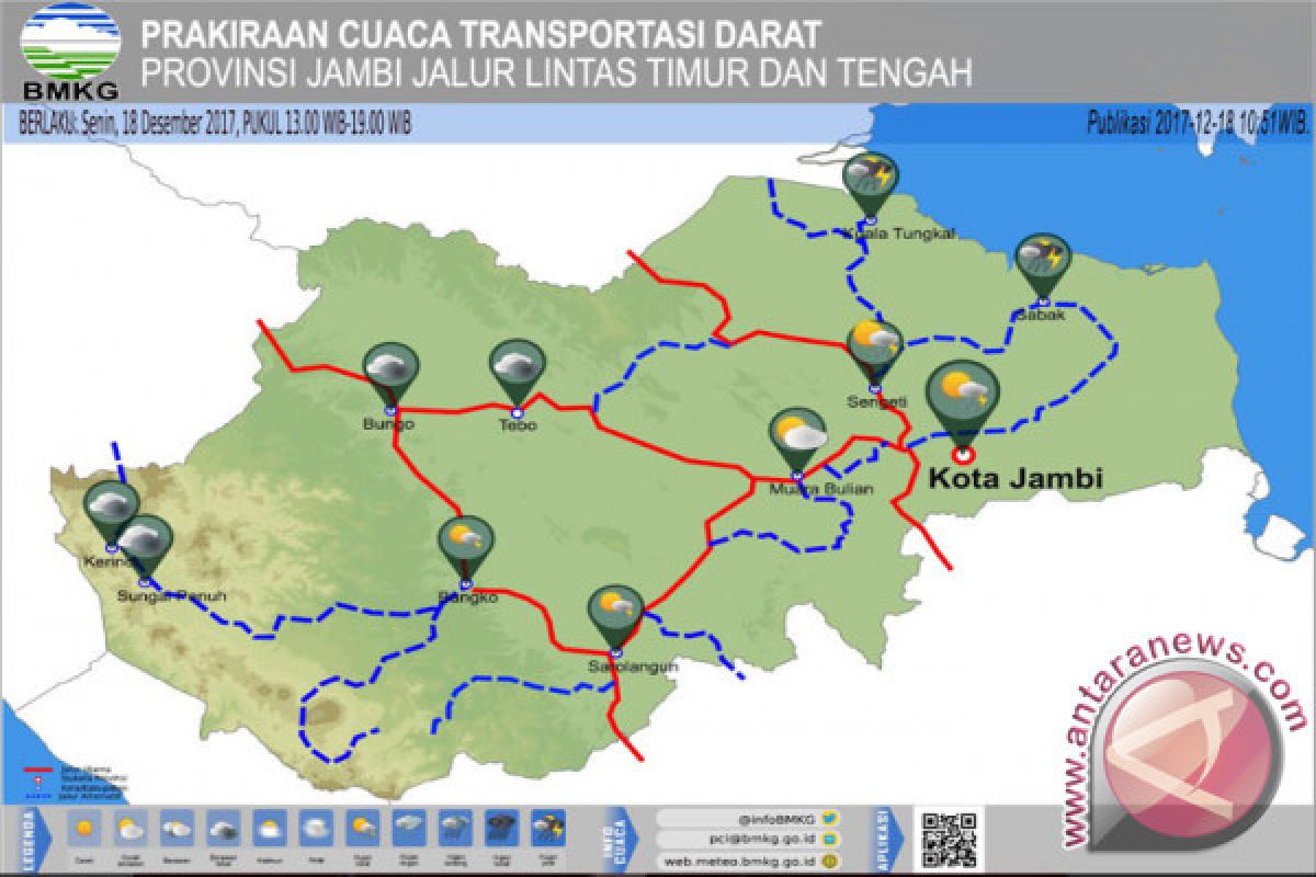 Cuaca Jalur Lintas Timur dan Tengah Jambi