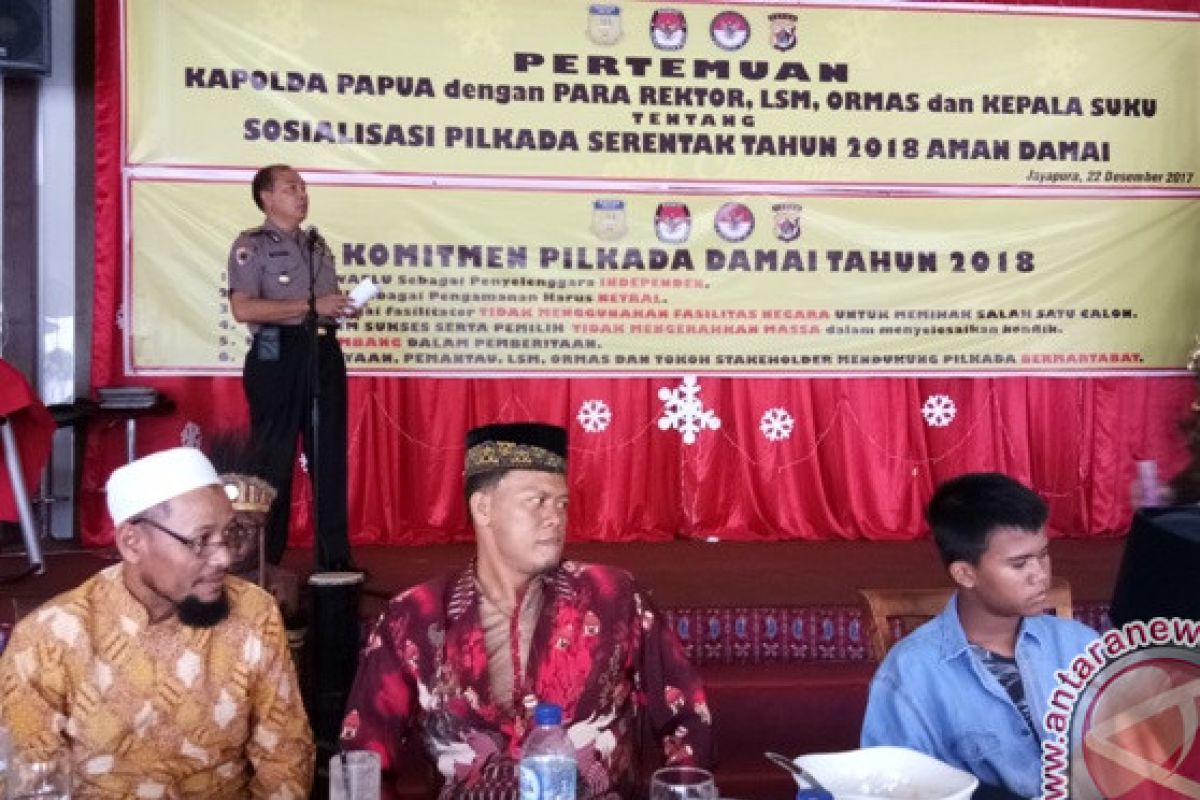 Upaya Polda Papua gaungkan slogan Pilkada Damai 2018 