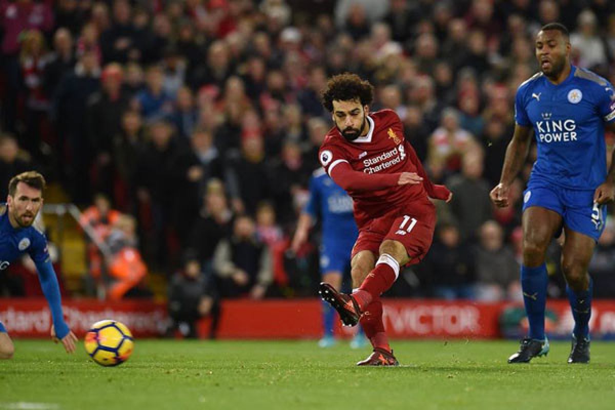 Dua gol Salah amankan kemenangan Liverpool atas Leicester