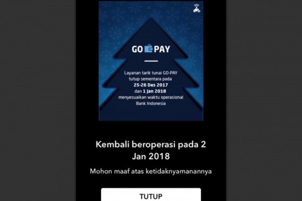 Natal dan tahun baru, tarik tunai Gopay tutup sementara