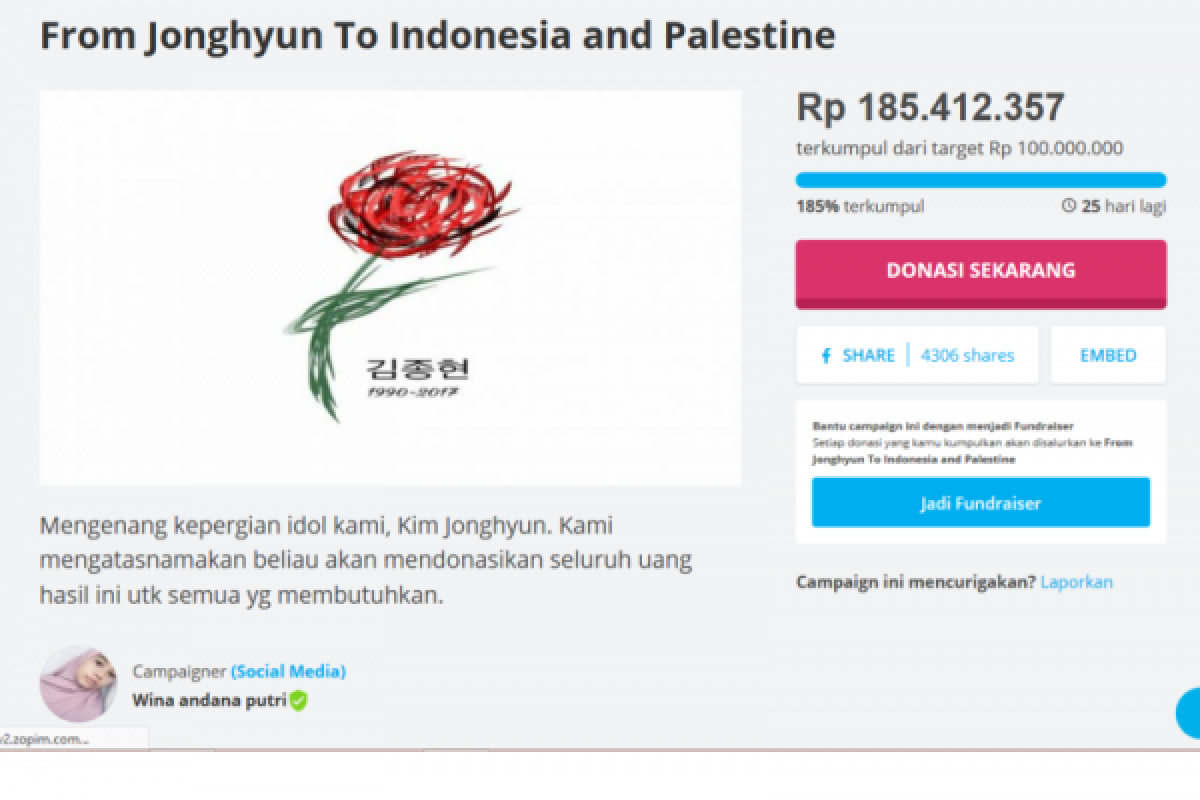 Penggemar SHINee di Indonesia galang dana untuk Palestina
