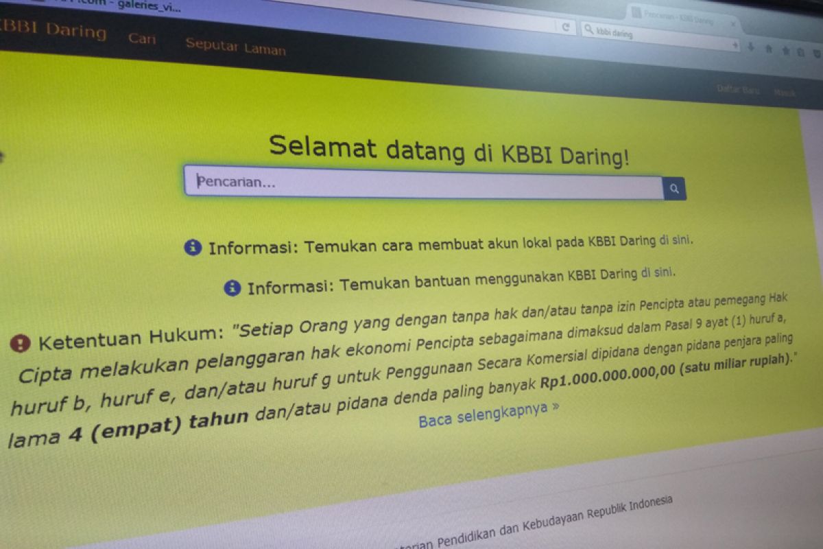 Kata paling dicari di KBBI daring sepanjang 2017