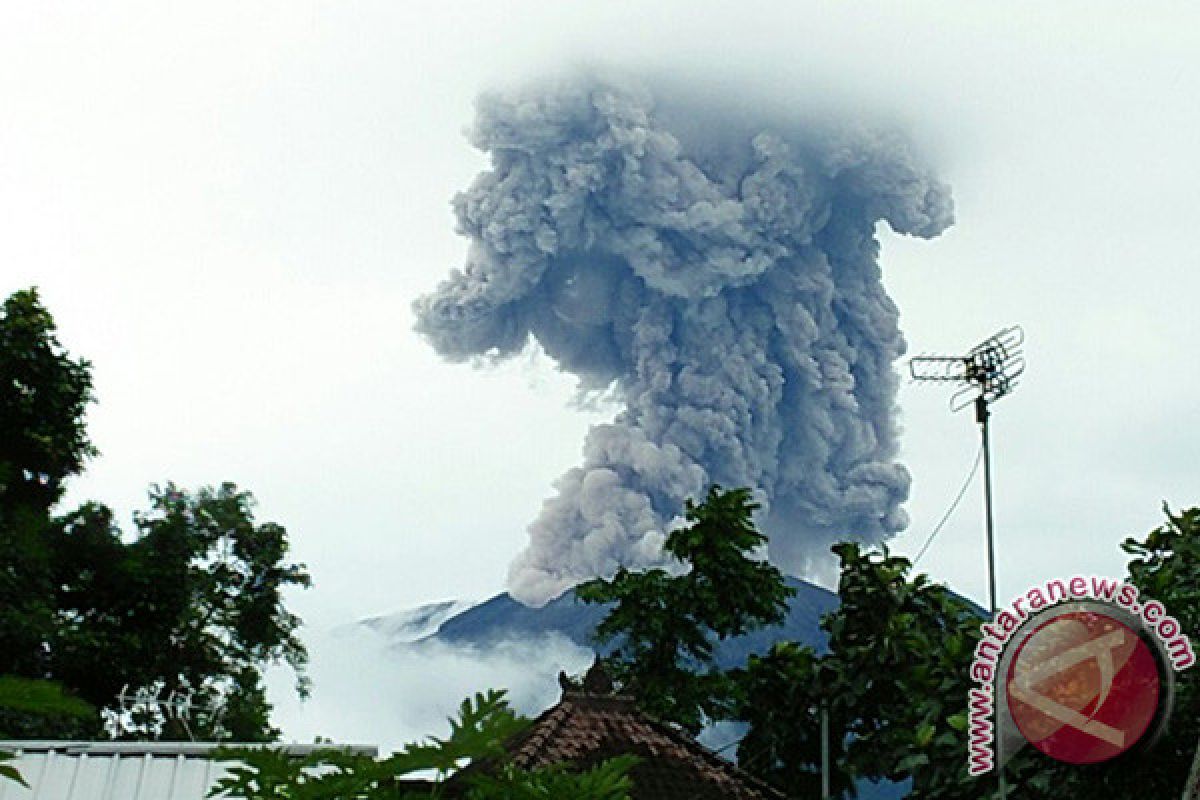 PVMBG: Gunung Agung erupsi semburkan abu 2,5 kilometer