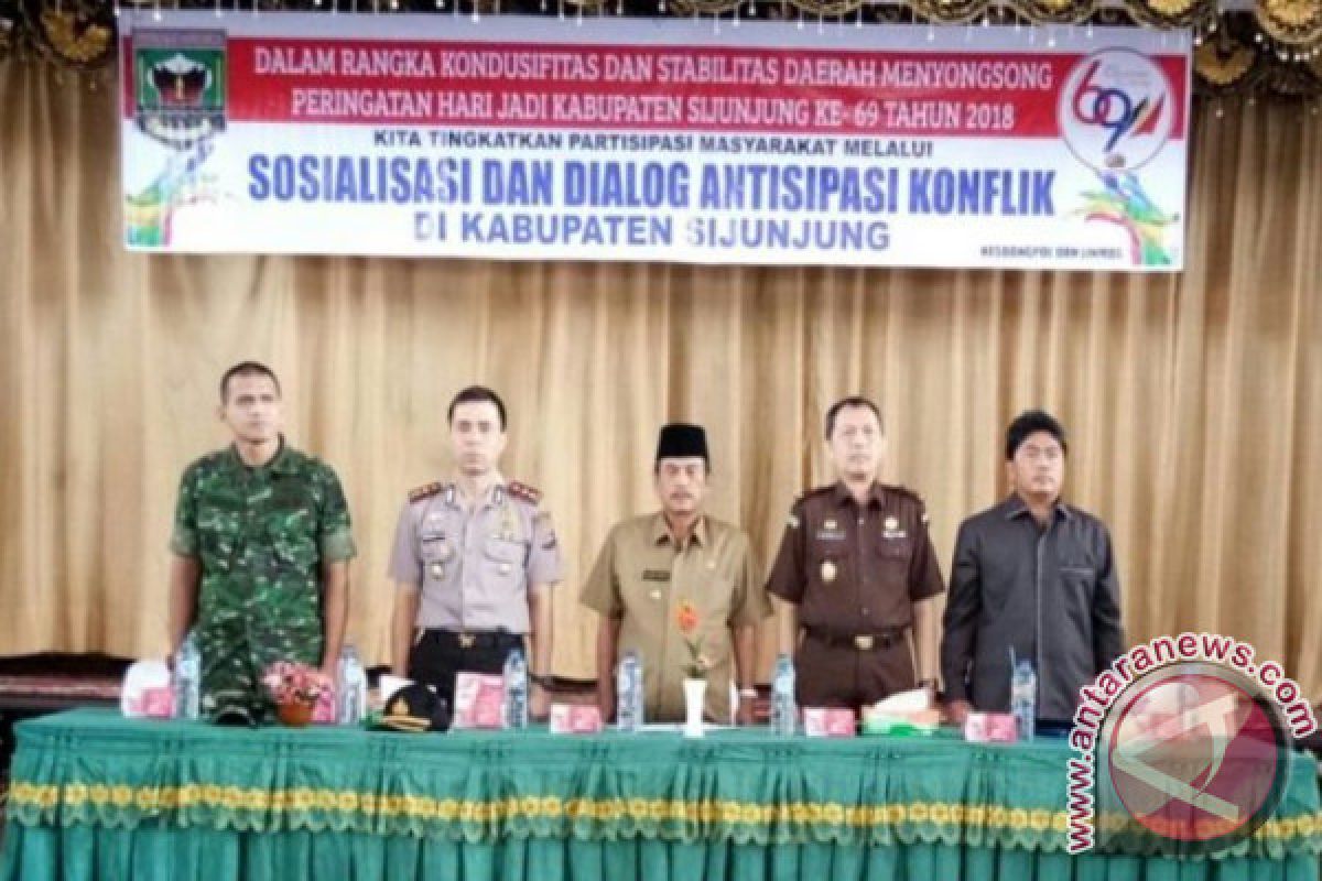 Kesbangpol Sijunjung sosialisasi, antisipasi konflik sejak dini