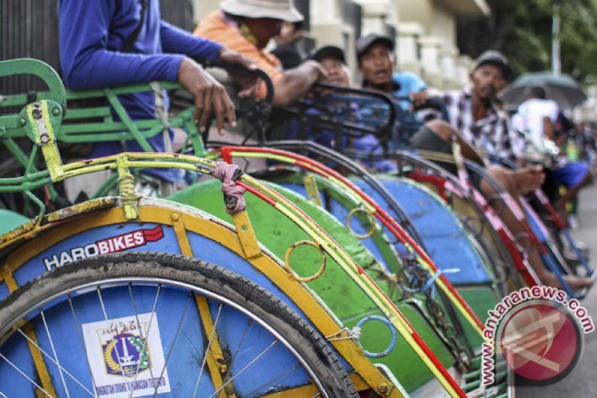 Becak di Jakarta, dulu dan sekarang