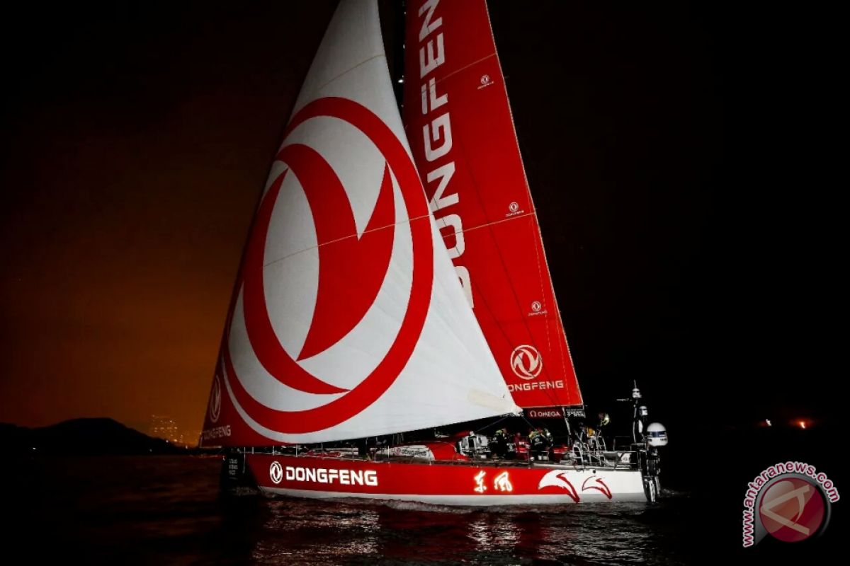 The Team of China - Dongfeng Race Team wins at the Victoria Harbor in the Volvo Ocean Race 2017-18
