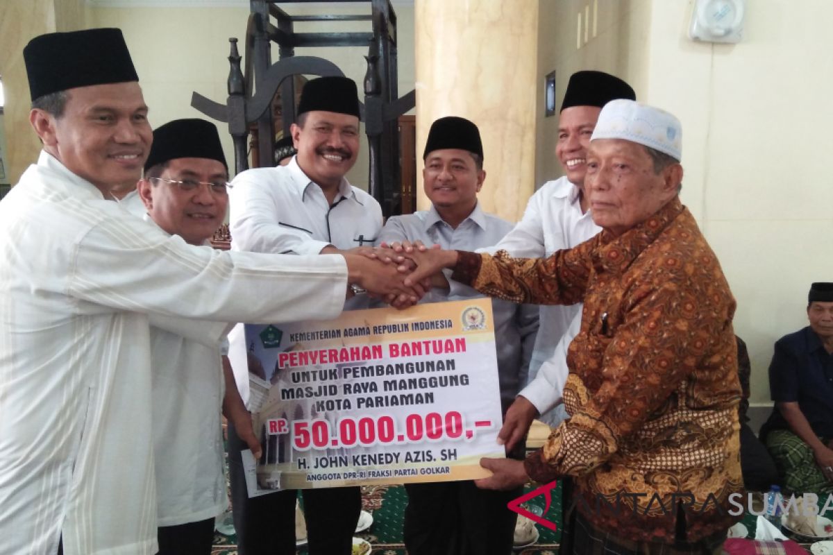 Kementerian Agama Bantu Rp50 juta pembangunan masjid raya desa Mangguang Pariaman