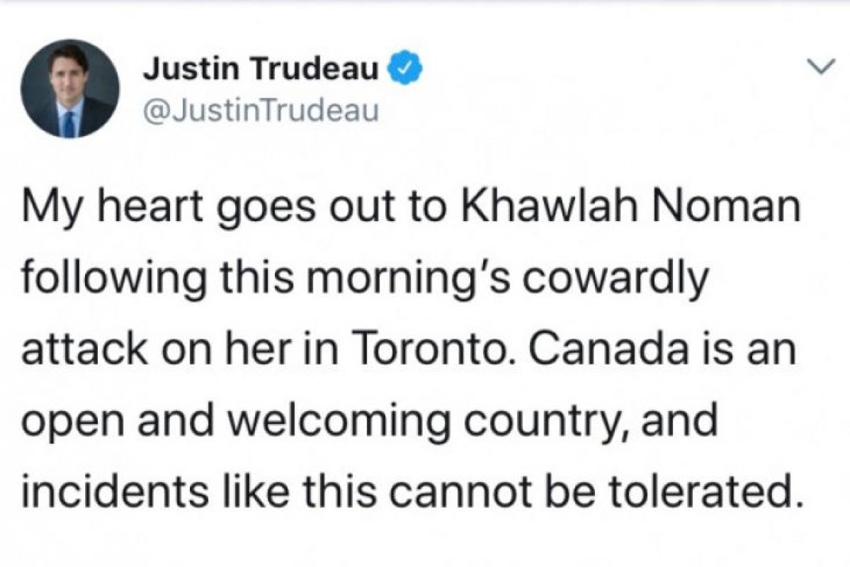 Serangan Kepada Gadis Berhijab di Toronto, Ini Kata PM Kanada