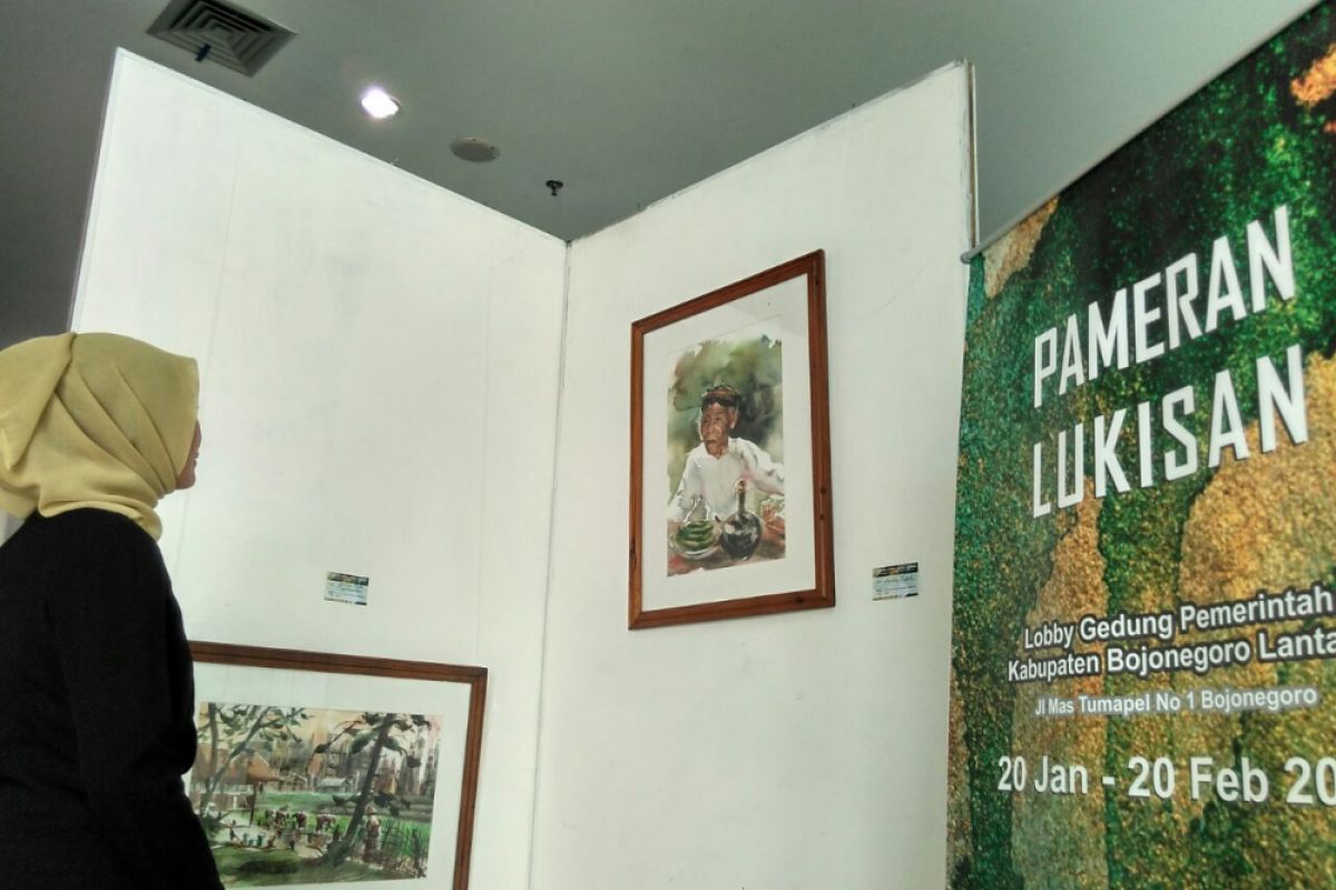 Agus Tomin Pamerkan Lukisan Budaya Samin