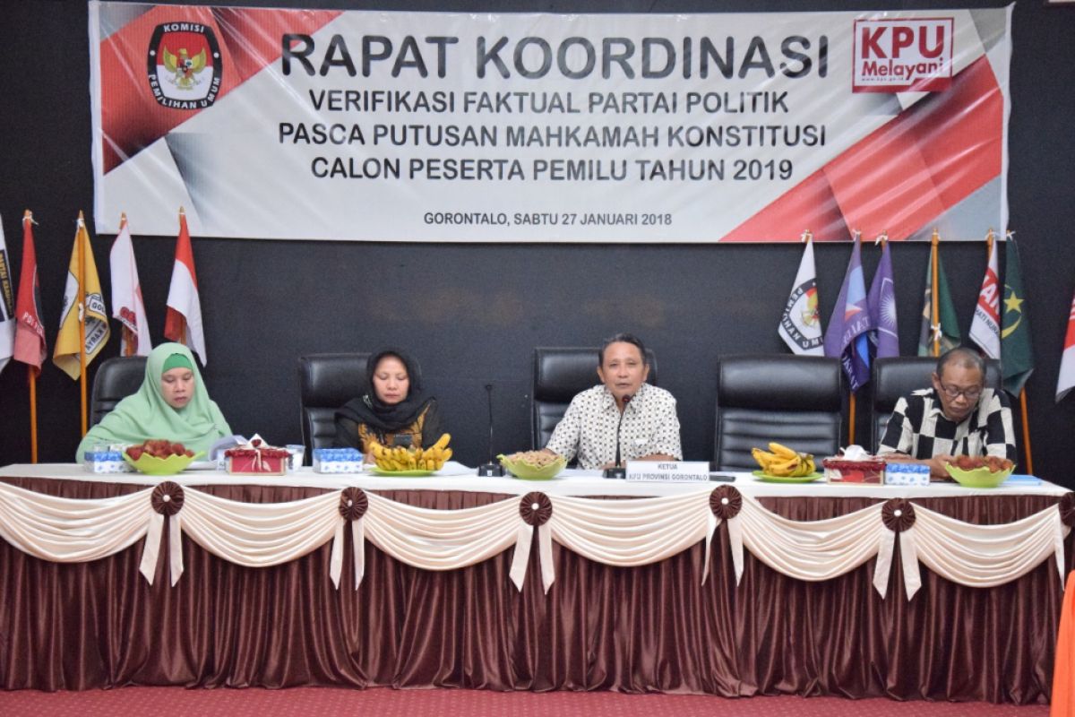KPU Gorontalo: PBB-PKPI Belum Memenuhi Syarat