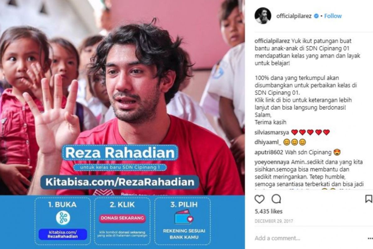 Reza Rahadian ajak bangun ruang kelas SD Cipinang 01 Bogor yang ambruk