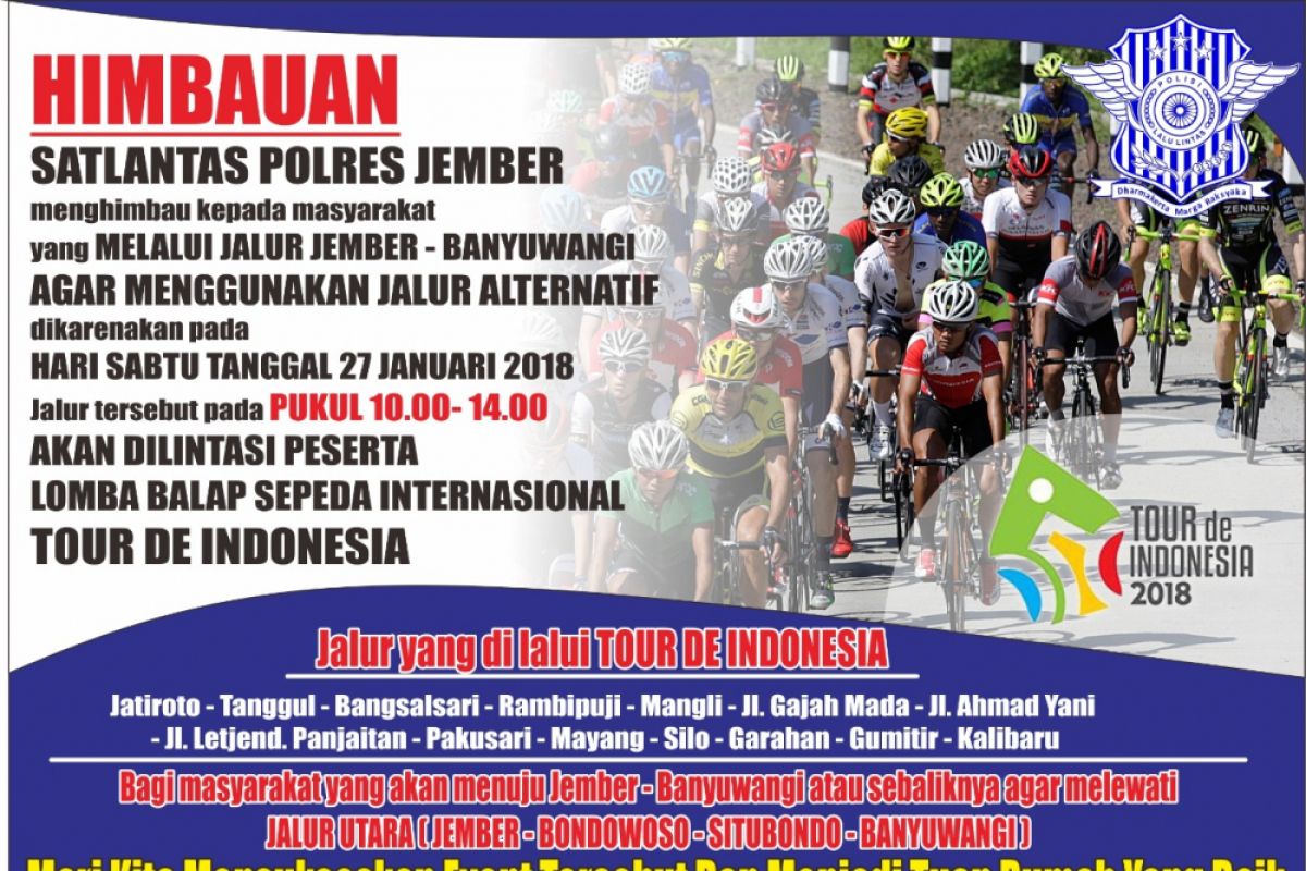 750 Personel Gabungan Amankan Tour de indonesia di Jember