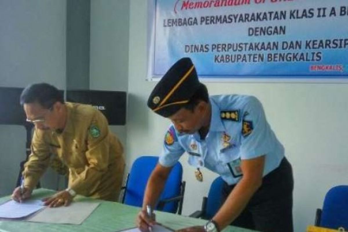 Kembangan Perpustakaan Khusus, Dinas Perpustakaan Bengkalis Teken MoU Dengan Lapas 