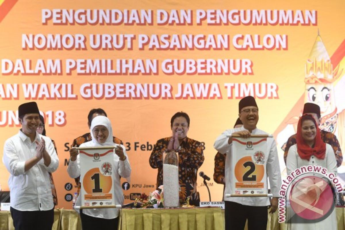 KPU Jatim undi nomor urut peserta pilkada siang ini