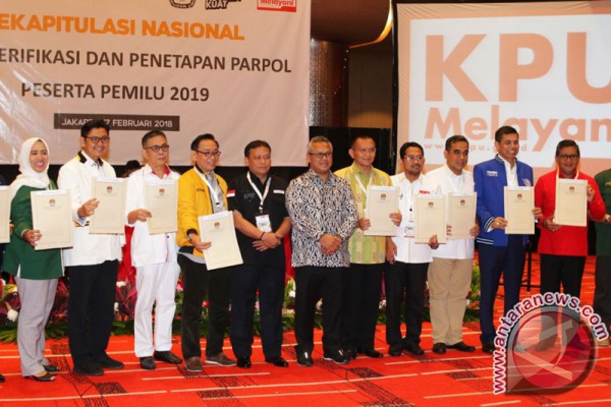 Nomor urut 14 parpol peserta Pemilu 2019