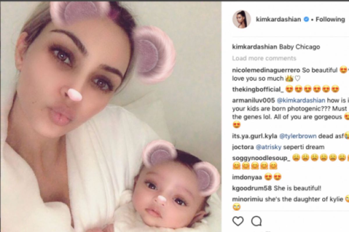 Kim Kardashian unggah foto perdana Chicago, putri bungsunya