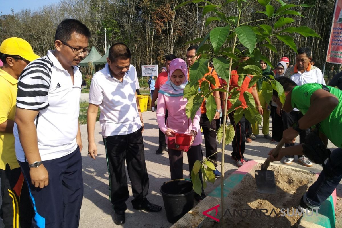 Bupati Asahan tanam Pohon Sakura di Hutan Kota