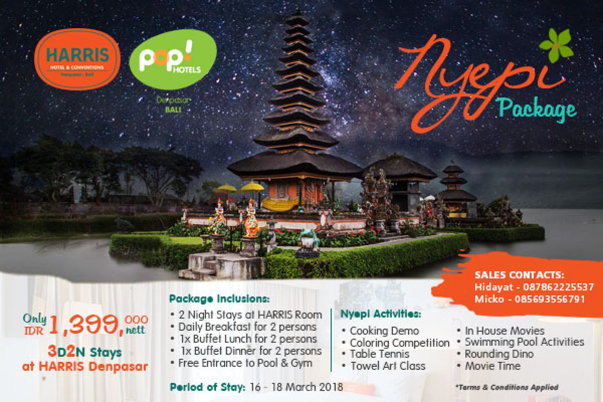 Nyepi, HARRIS-POP! Hotels & Conventions Denpasar suguhkan beragam kegiatan