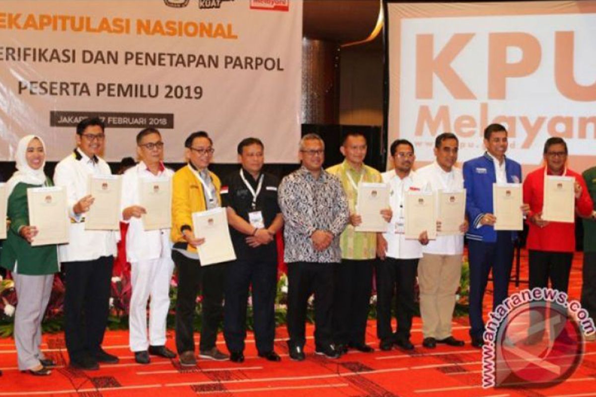 Nomor urut 14 parpol peserta Pemilu 2019