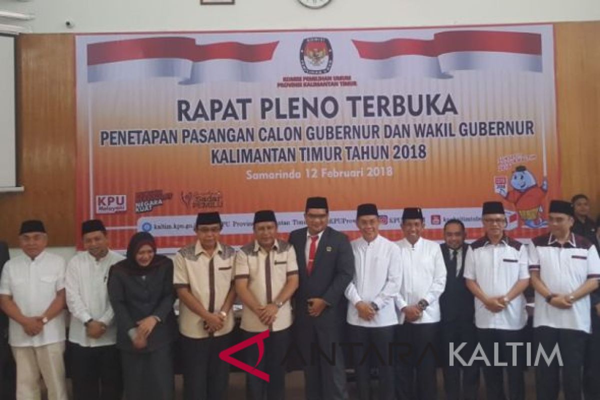 KPU Kaltim tetapkan empat pasangan cagub-cawagub