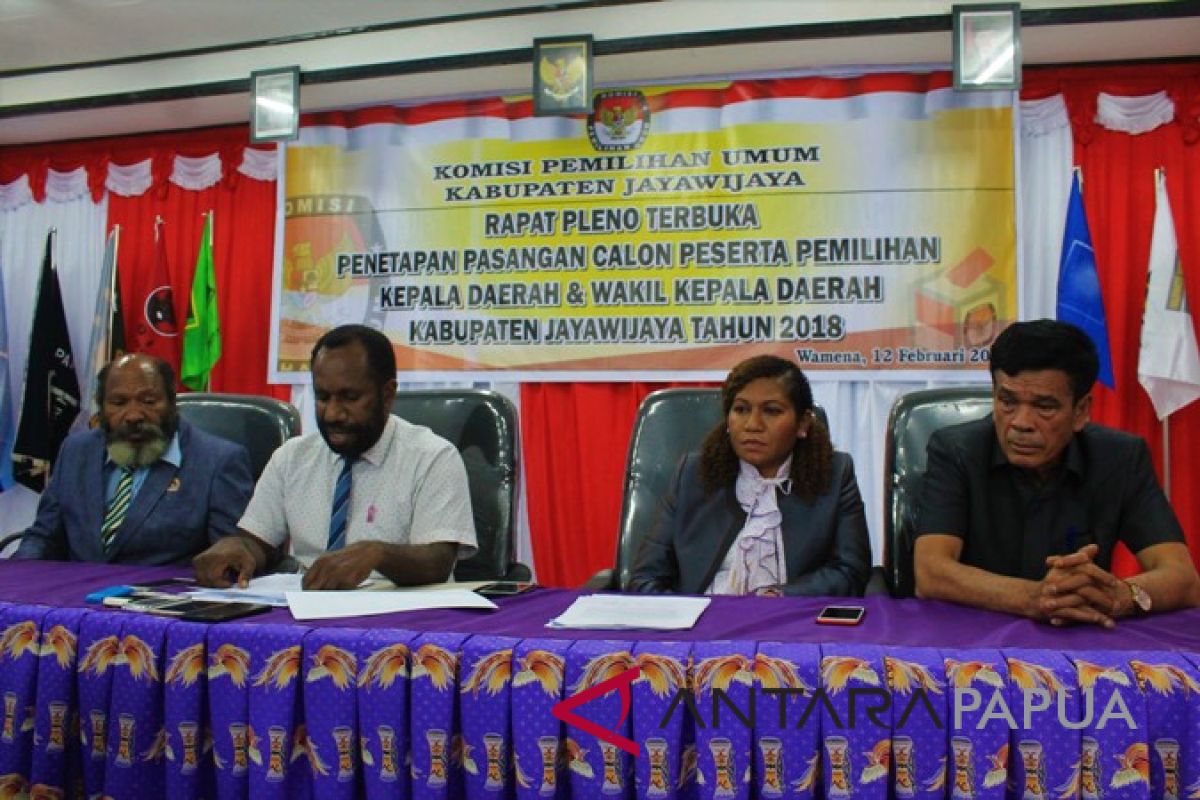 KPU Jayawijaya tetapkan paslon tunggal pilkada 2018