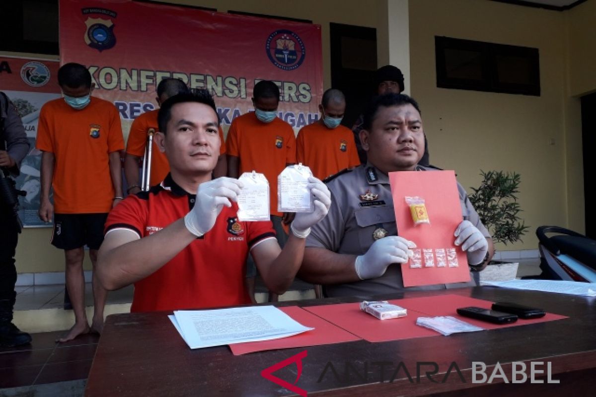 Polres Bangka Tengah tangkap empat pelaku penyalahguna narkoba