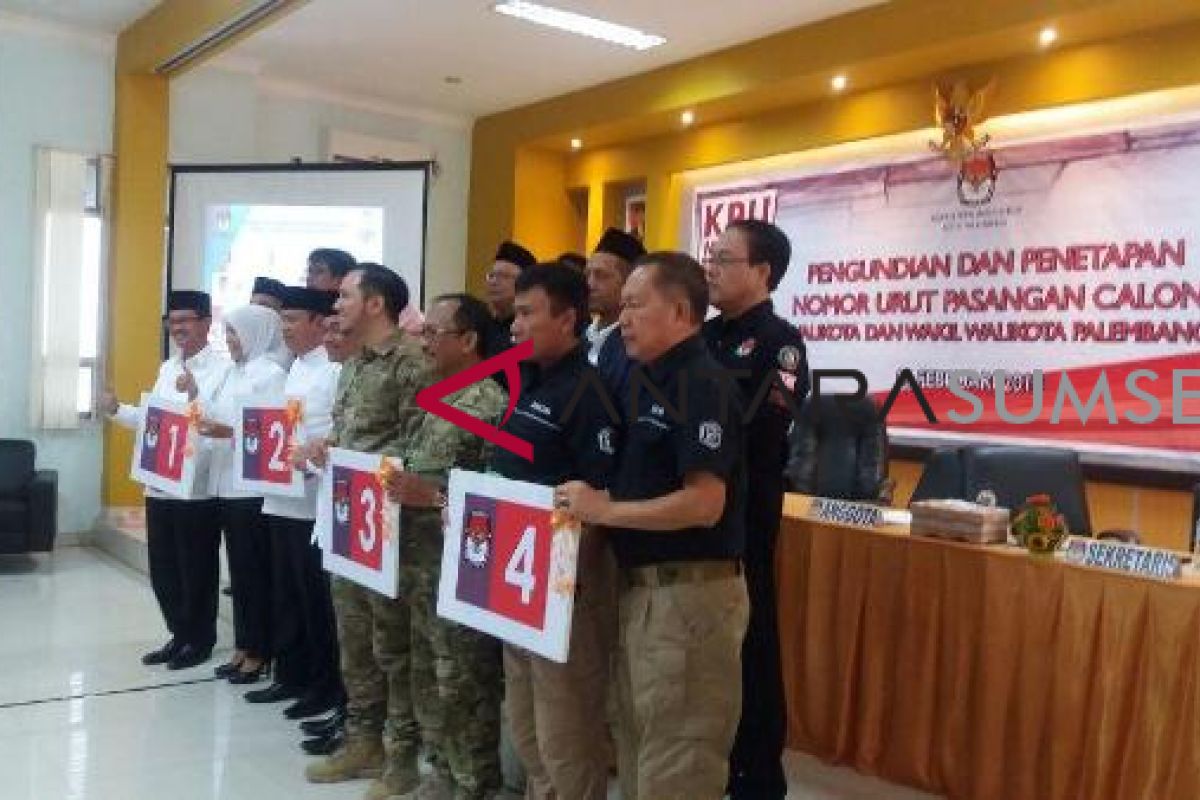 KPU undi nomor urut peserta pilkada Kota Palembang