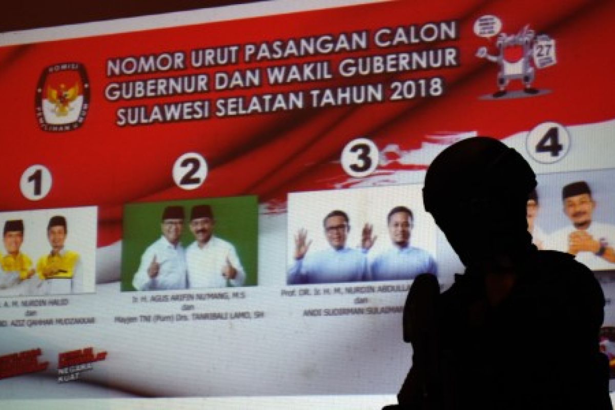 empat paslon pilkada sulsel cabut nomor urut