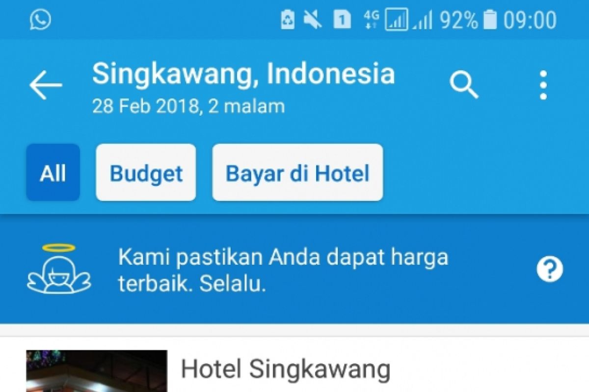 Harga kamar hotel di Singkawang Rp1 juta lebih/malam