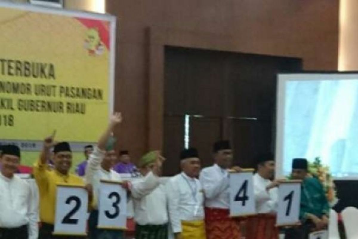 Ini Hasil Pencabutan Nomor Urut Calon Gubernur Riau