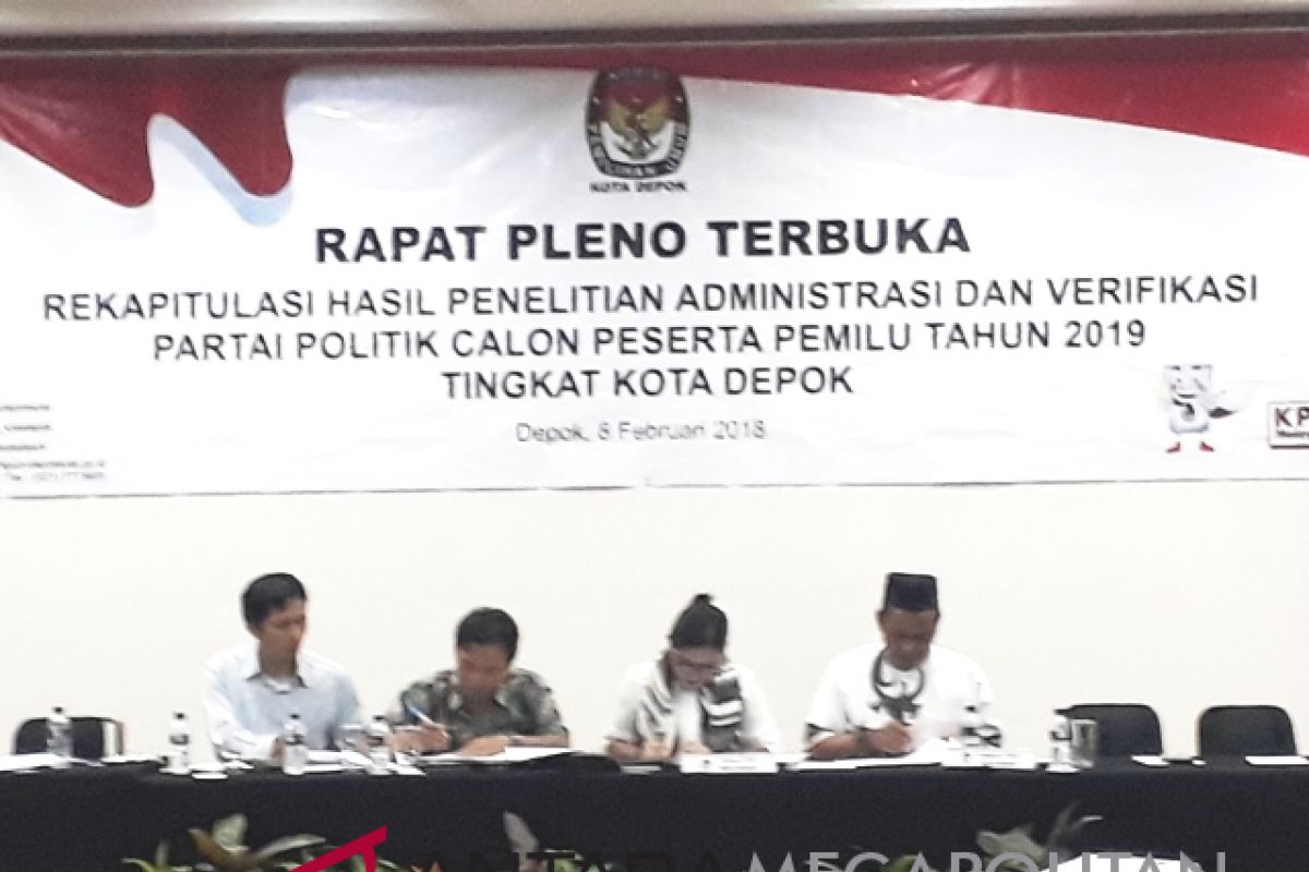 KPU Kota Depok loloskan 15 parpol