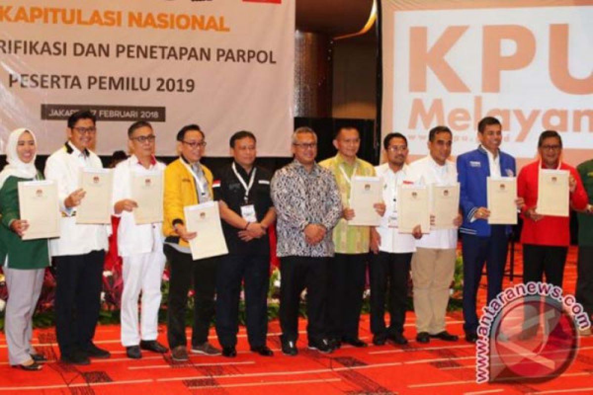 Parpol peserta Pemilu 2019, ini nomor urutnya