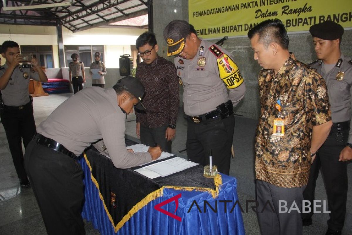 Polres Bangka tanda tangan pakta integritas netralitas pilkada