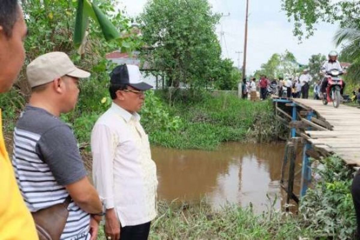 Pantau Situasi Terkini Jembatan Ambruk, Bupati Inhil Sebut Akan Dianggarkan di APBDP 2018