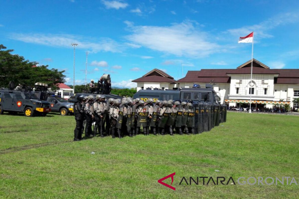 Polda Gorontalo Gelar Simulasi Pengamanan Pilkada di Gorontalo Utara